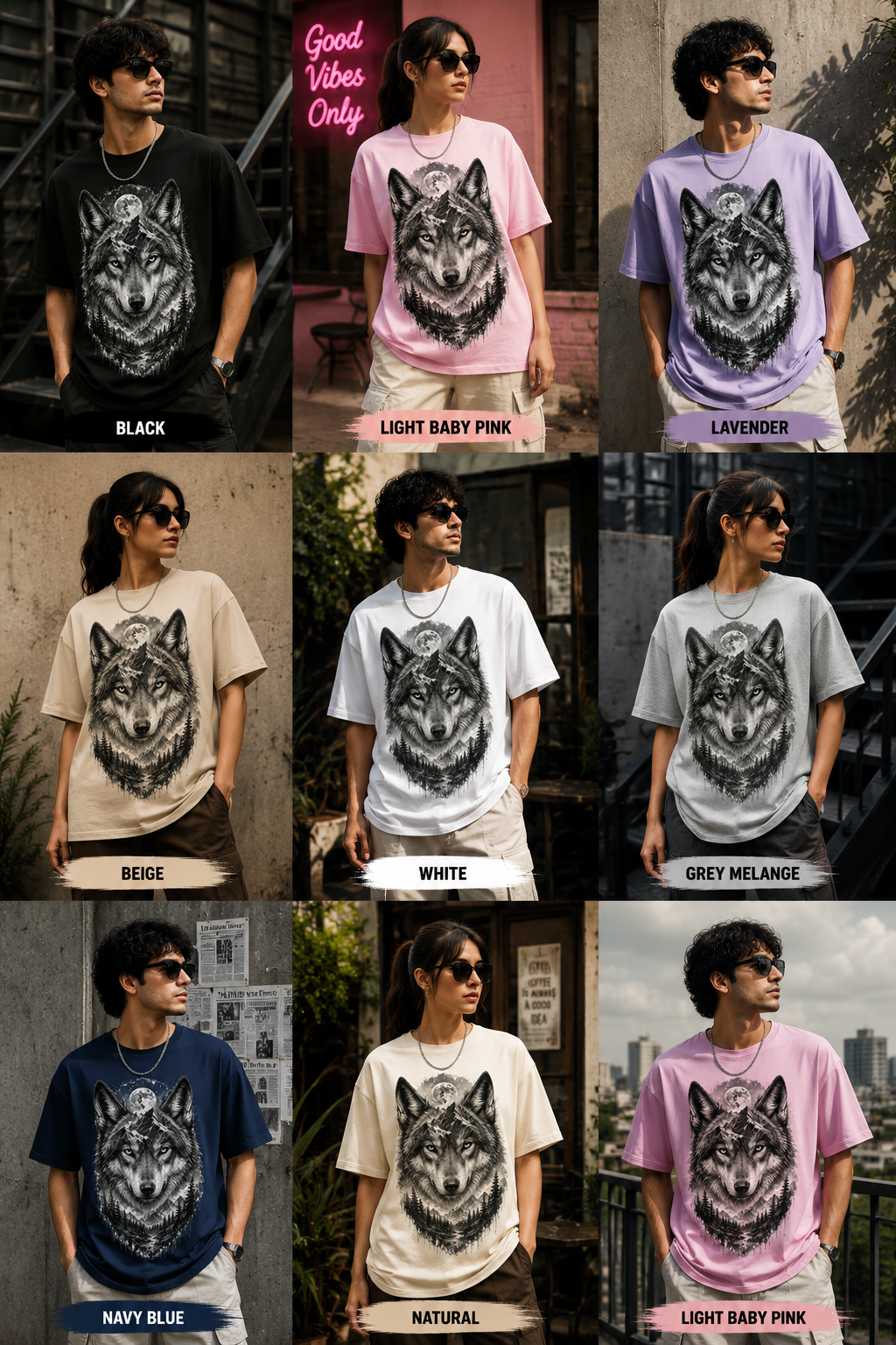 Alpha Wolf Oversized Tee – Fearless & Unstoppable | Unisex Oversized Standard T-Shirt